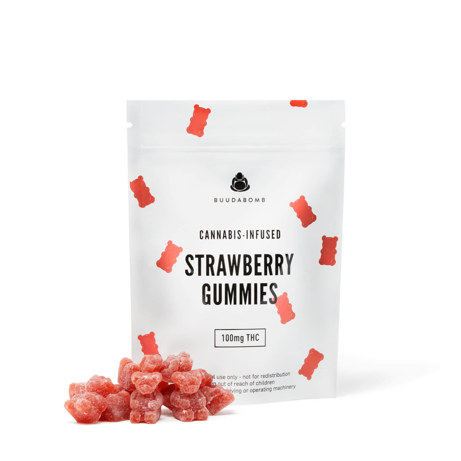 Buudabomb – Strawberry Gummies 100mg THC | BC Weed Edible Canada Buudabomb – Strawberry Gummies 100mg THC | BC Weed Edible Canada