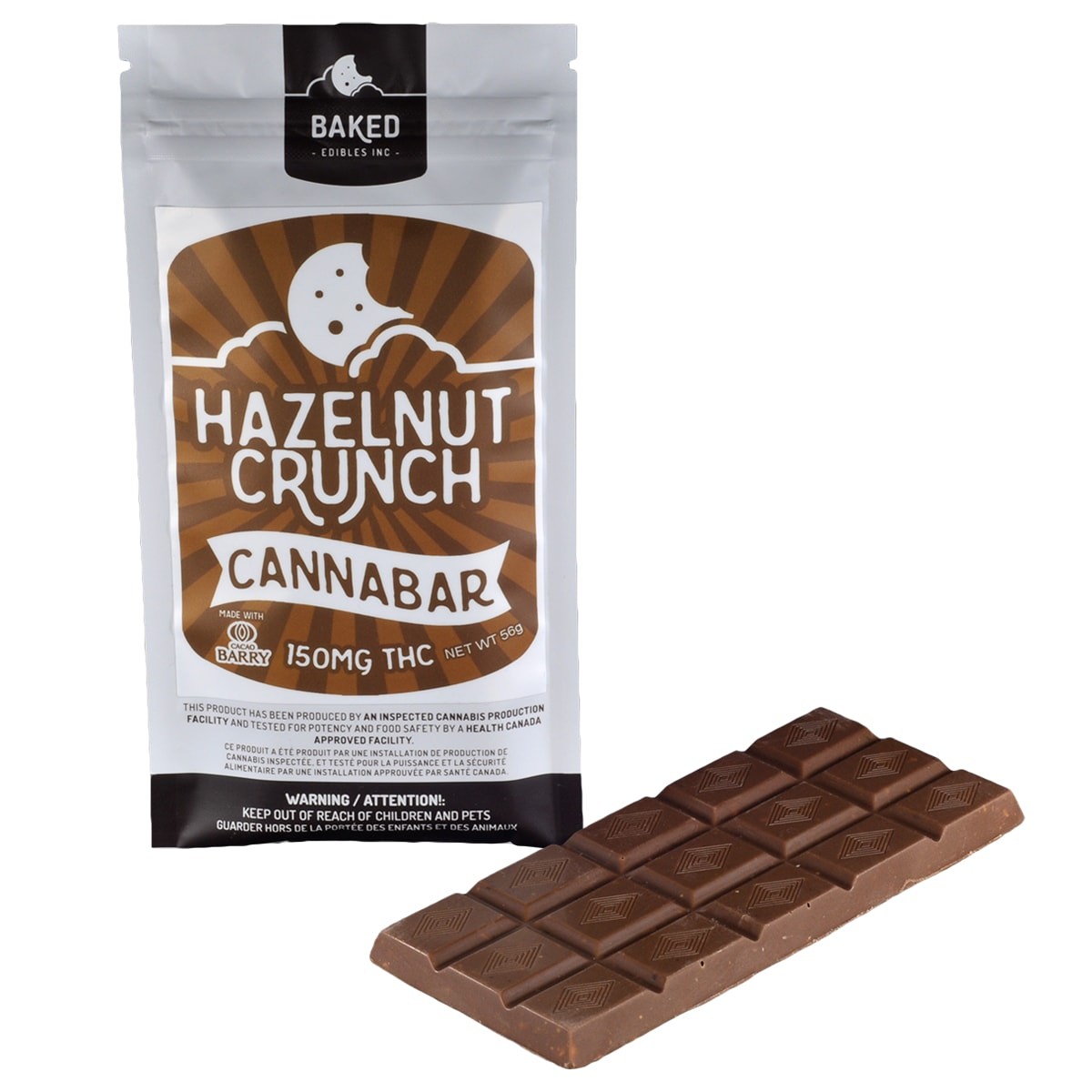 Baked Edibles – Chocolate Bar – Hazelnut Crunch 150mg THC | BC Weed Edible Canada Baked Edibles – Chocolate Bar – Hazelnut Crunch 150mg THC | BC Weed Edible Canada