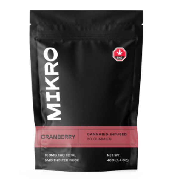 Mikro – THC Gummies – 100mg THC – Cranberry | BC Weed Edible Canada